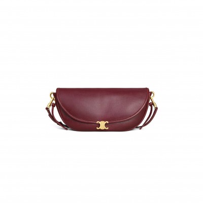CELINE LITTLE HALFMOON SOFT TRIOMPHE IN SUPPLE SHINY LAMBSKIN L10373778.28PO (25*13*5cm)